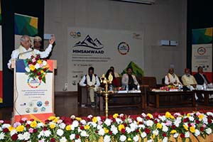 HP Guv Speaking at HimSamvaad at Nauna in Solan 