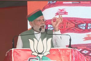 PM Narendra Modi in Sundarnagar, addressing  BJP election rally on Nov 5