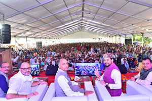 CM Jai Ram Thakur and union minister Anurag Thakur at Gagret Una 