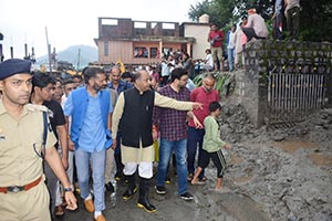 CM in flood ravaged Dhanyara in Kangra 