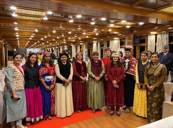 Women police officers in traditional Dress in Shimla on Aug 22, 2022