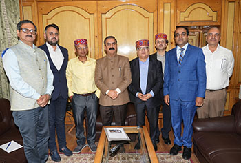 CM Sukhu with IIT Mandi and IIT Ropr Directors and officials in Shimla 