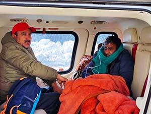 Pangi patient in CM chopper airlifted to Tanda hospital 