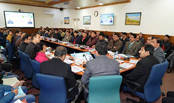 Dy CM Mukesh Agnihotri with Jal Shakti engineers in Shimla 