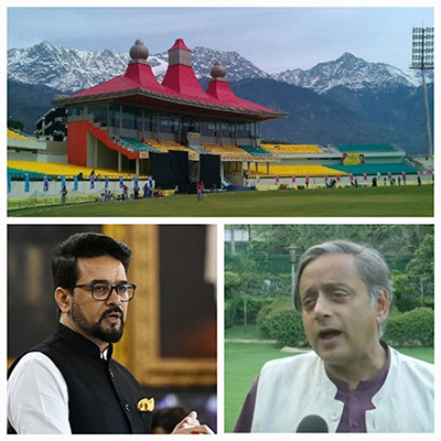 HPCA cricket stadium Dharamshala, Anurag Thakur, Shashi Tharoor 