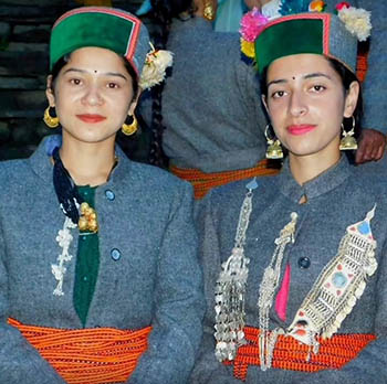 Pahari Women wearing Gachi in their waste  in Dodra Kaur Shimla 