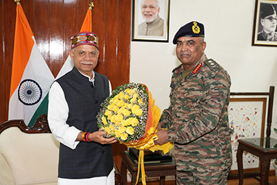 HP Guv with Indian Army Chief Gen Manoj Pande  in Shimla 