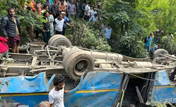 The site of the Kullu HRTC bus accident on June 14, 2023