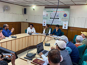 Pollution officials at meeting for the Hackathon on World Env Day 