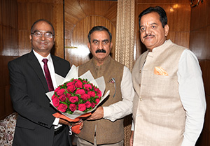 CMD SJVN Nand Lal, CM Sukhu and Sundar 