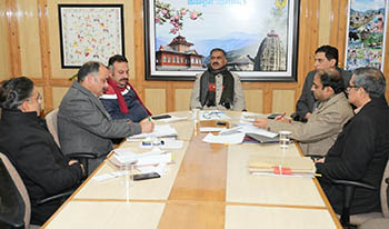 CM Sukhu in a meeting with education minister Rohit Thakur and officers in Shimla  