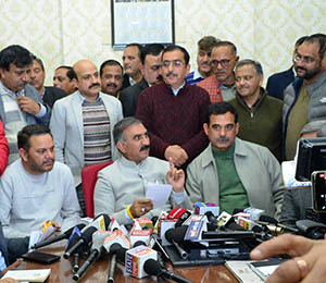 CM Sukhu meeting press after the cement impasse was solved in Shimla 