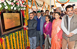 CM Sukhu opening the IGMC's New OPD Block in Shimla on Thursday 