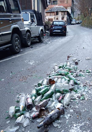 The view of Manikaran road after hooliganism incident 