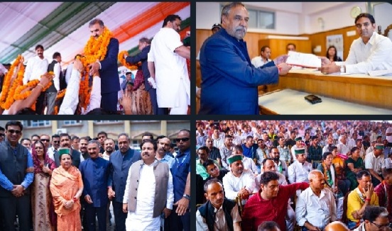 Anand Sharma filing his nomination from Kangra today in Dharamshala