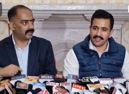 Anirudh Singh and Vikramaditya Singh in Shimla at press conference 