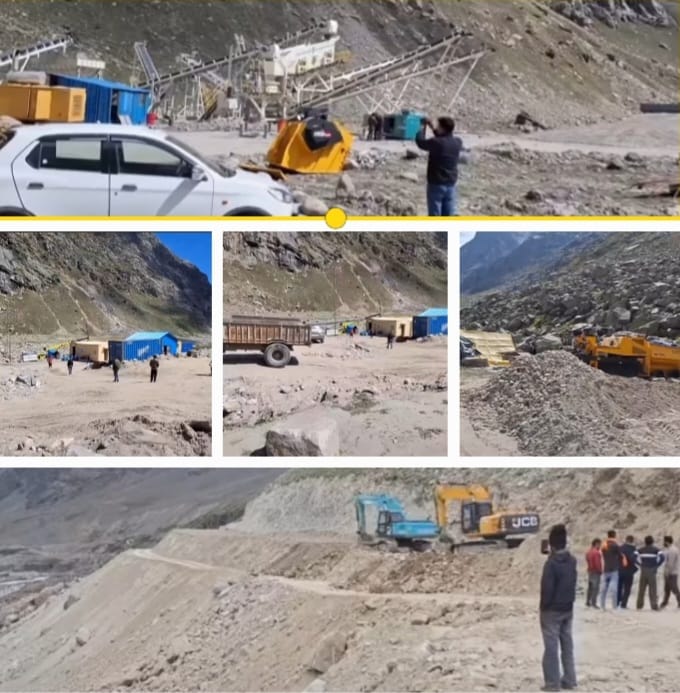 Views of Chatru Stone crusher in Lahaul valley 