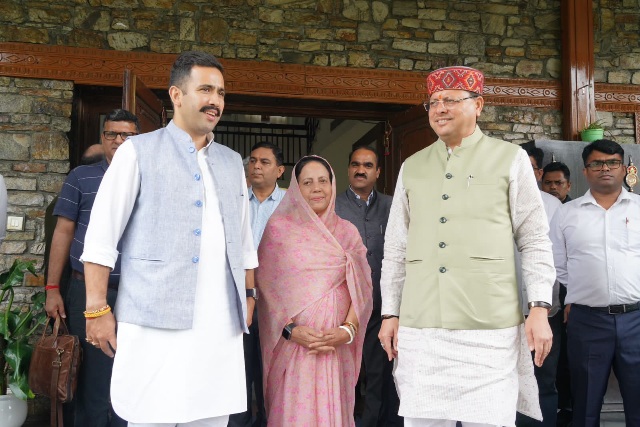 UK CM Dhami and Vikramaditya in Dehradun 