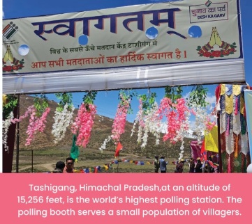 ECI Logo Tashigang, highest in world polling stationInHP