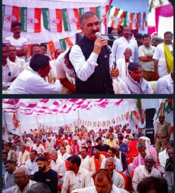 CM Sukhu at rally in Dehra 