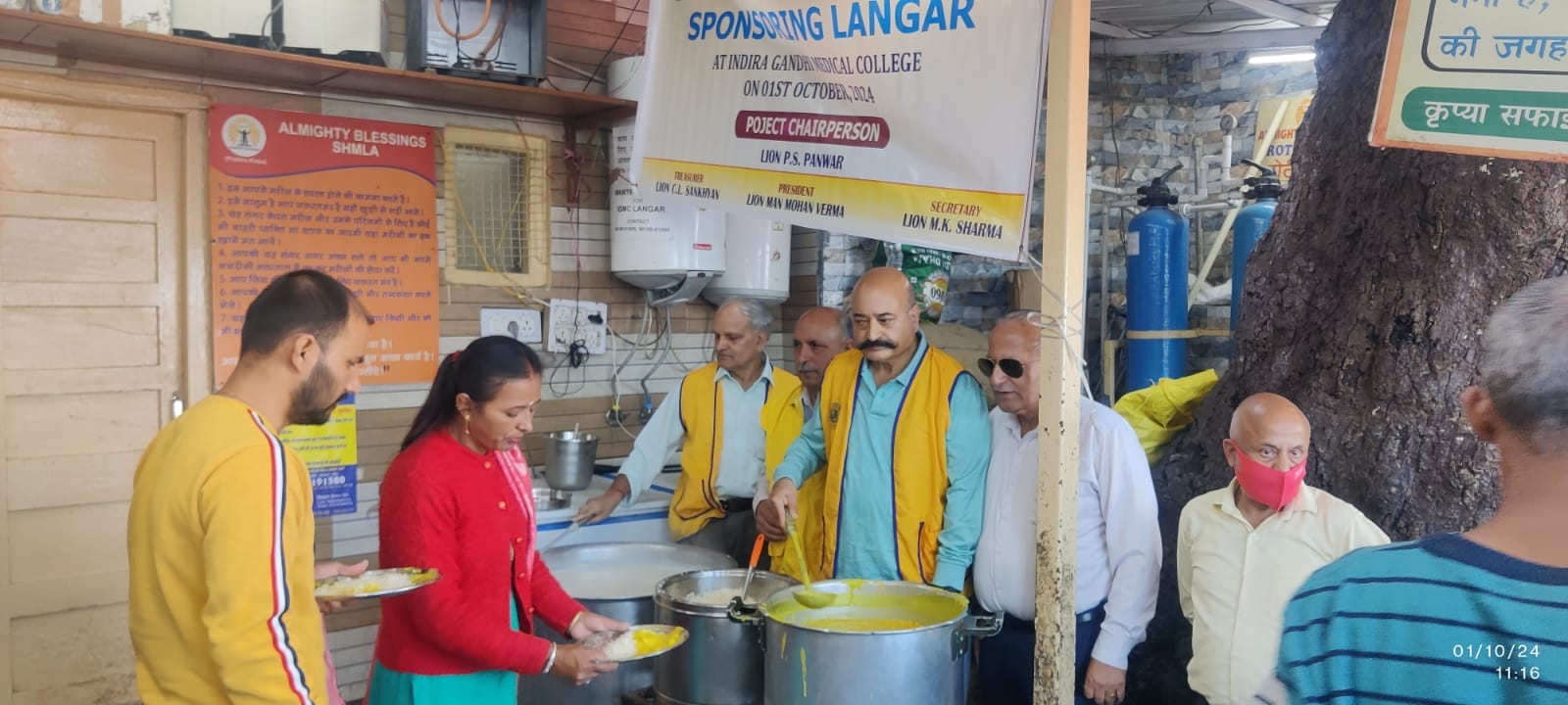 Lions Club Shimla Serves Over 1500 at IGMC Hospital Under Hunger Project