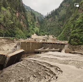 Damaged Malana dam in Kullu District 