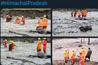 Rescue operations by NDRF in Kullu Beas river