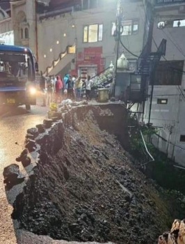 Landslide near Ripon hospital in Shimla 