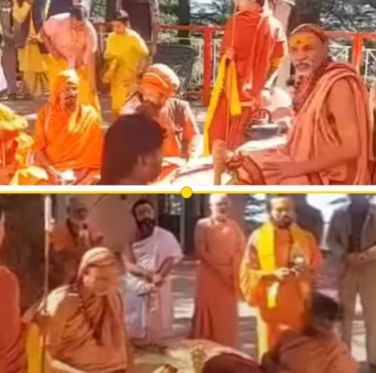 Jagatguru sitting under Tree in Jhakhu Temple in Shimla 