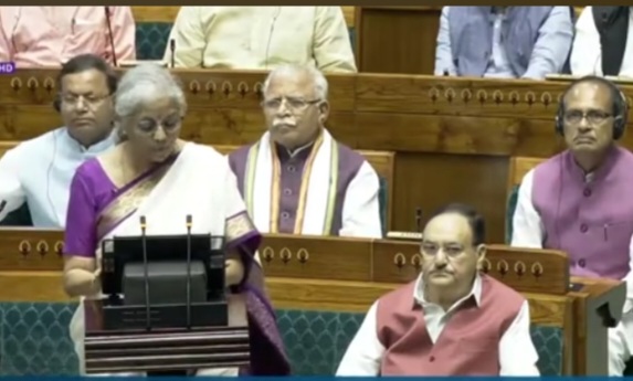 Nirmala Sitharaman Presenting Budget 24 in Parliament 