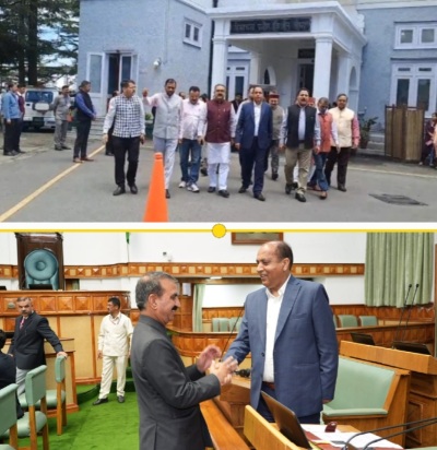 BJP MLA walkout in Vidhan Sabha in Shimla 