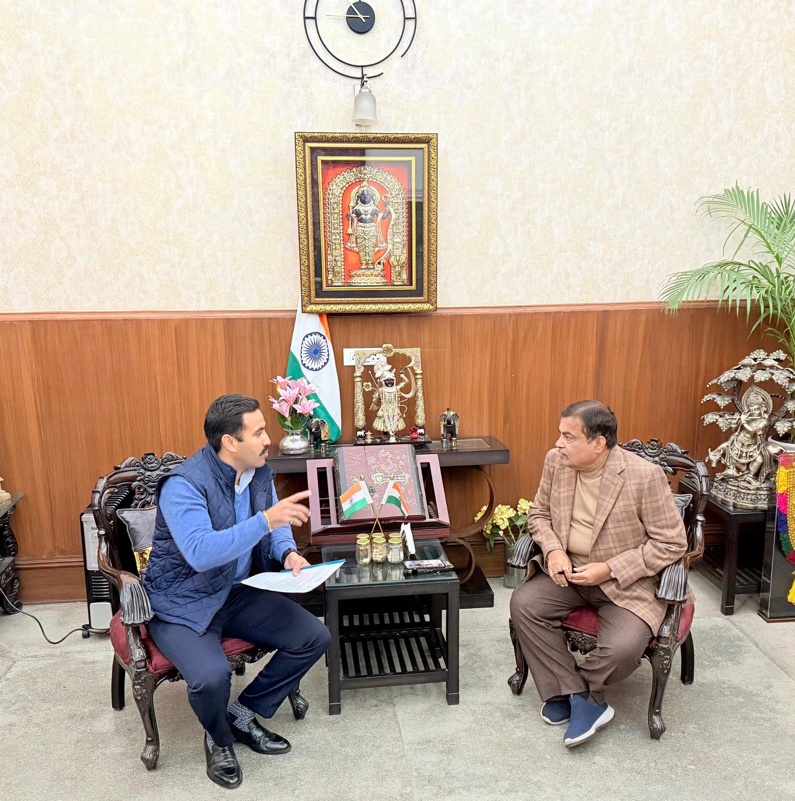 PWD Minister Vikramaditya Singh Seeks Gadkari's Support for Road and Bridge Projects in Himachal