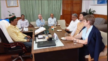 Members of world Bank Team with Negi in Shimla 