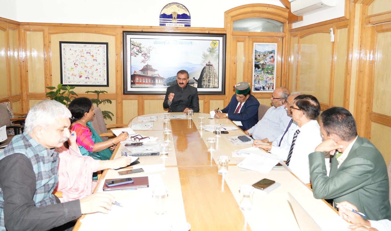 CM Sukhu presiding meeting of the health officers in shimla 