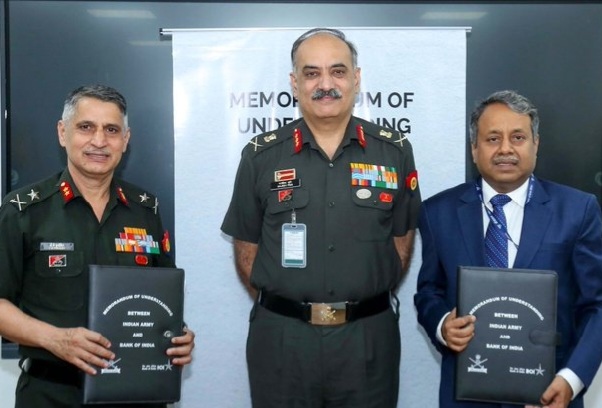 Indian Army.Bank of India Sign MOU in New Delhi today 