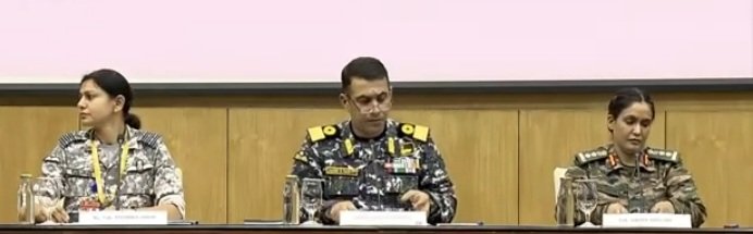 Indian Army- Wg Commander Vyomika, Commodore Iyer and Col Sofiya in New Delhi 