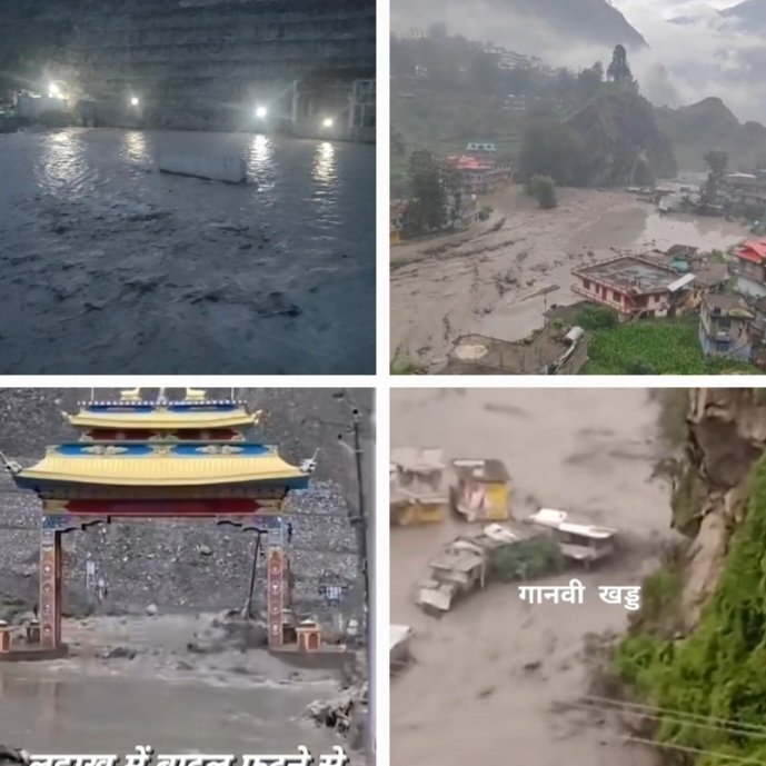 Images of flash floods in Satluj Basin 