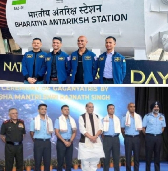 India’s Gaganyatris with Defence Minister Rajnath Singh 
