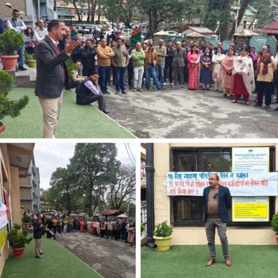 Teachers Employees Protest In HPU Shimla 