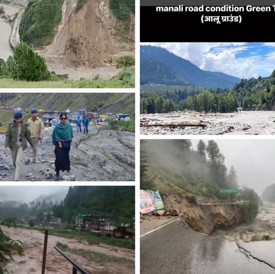 Keylong Manali Mandi highway along Beas River 