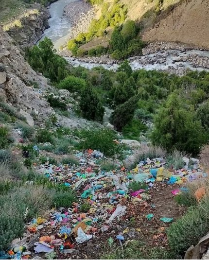 Plastics litter in Keylong, tribal area