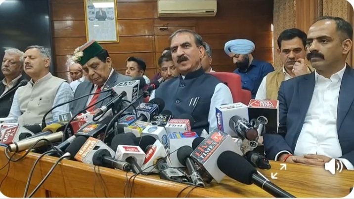 CM Sukhu press meet in Shimla on May 26