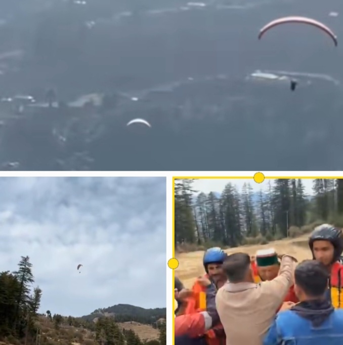 Paragliding in Kelvi MatIana in Shimla district 