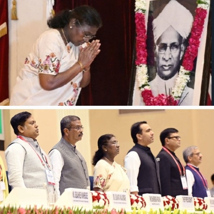 President PayingTributesTo Dr S Radhskrishnan