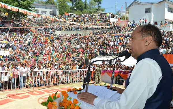 CM Jai Ram Thakur in Churah in Chamba on April 24