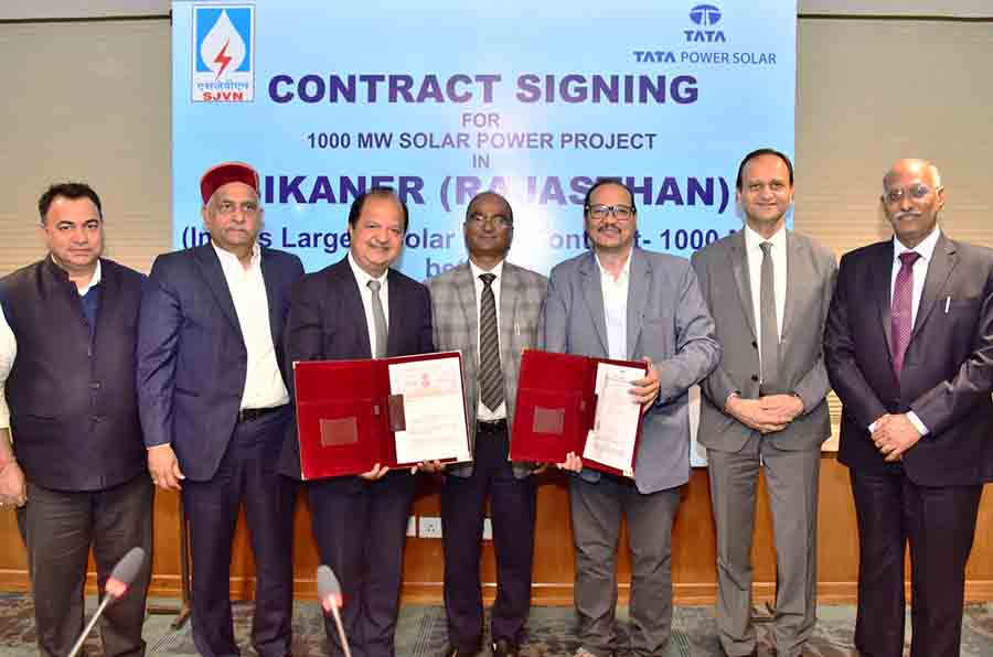 SJVN and Tata Power ltd  solar power agreement 