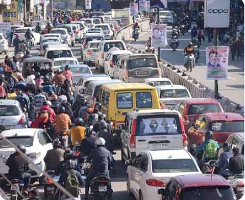 Traffic chaos in Dehradun 