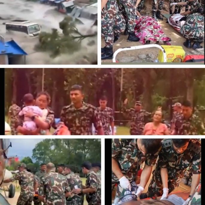 NepaliArmyOnRescueOperatoonInNepal