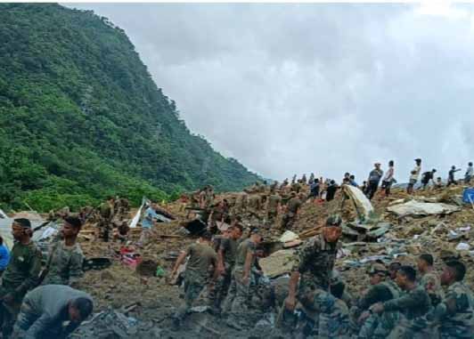 Rescue Operation at Tulup landslide site in Manipur 