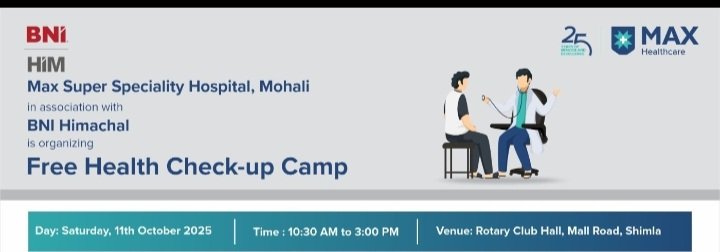 BNI MAX health camp in Shimla 